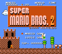 Super Mario Bros 2 Title Screen